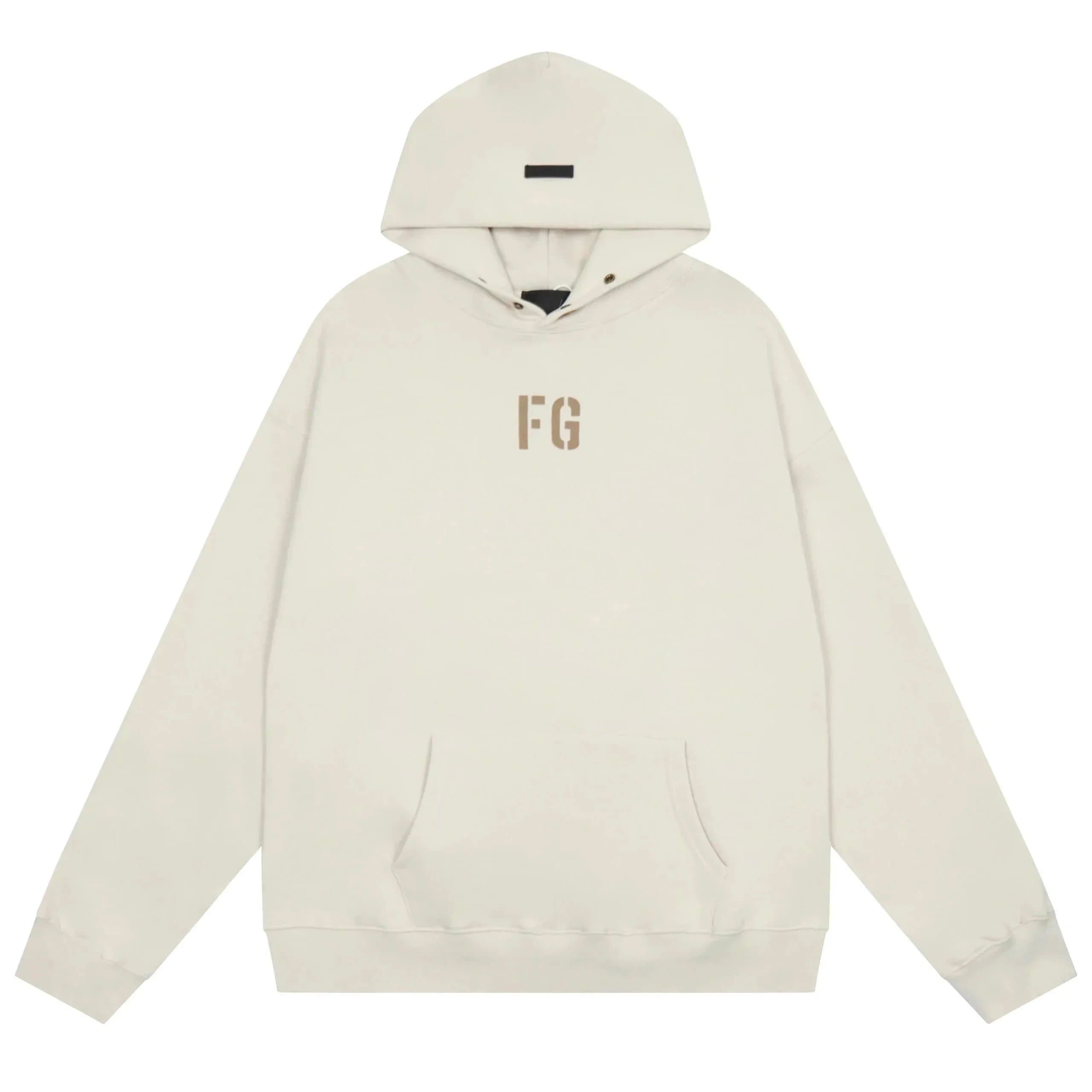 Fear of God Essentials Hooded Sweatshirt Essentials Logo — 水泥白