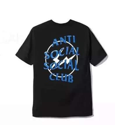 Anti Social Social Club Graphic Tee KAWS x ASSC Bear — 黑色白闪电