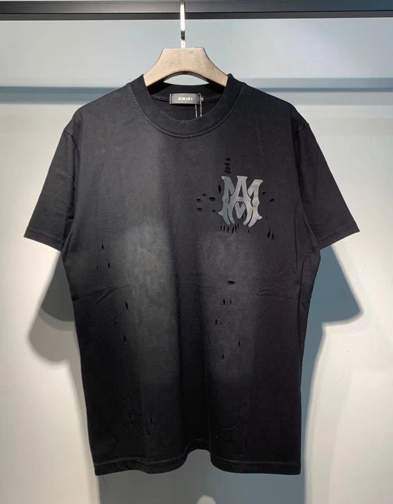 Amiri Graphic Tee Rainbow Drip Logo — 9650黑色