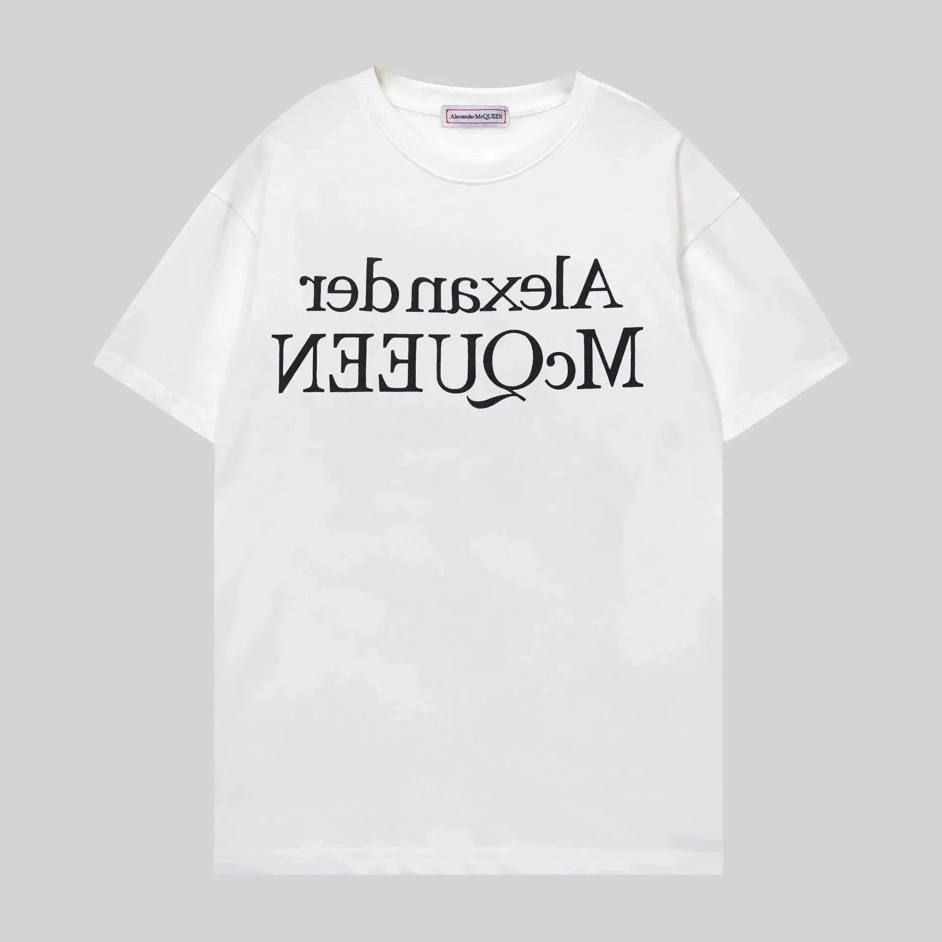 Alexander McQueen Logo T-Shirt Reversed Typography
