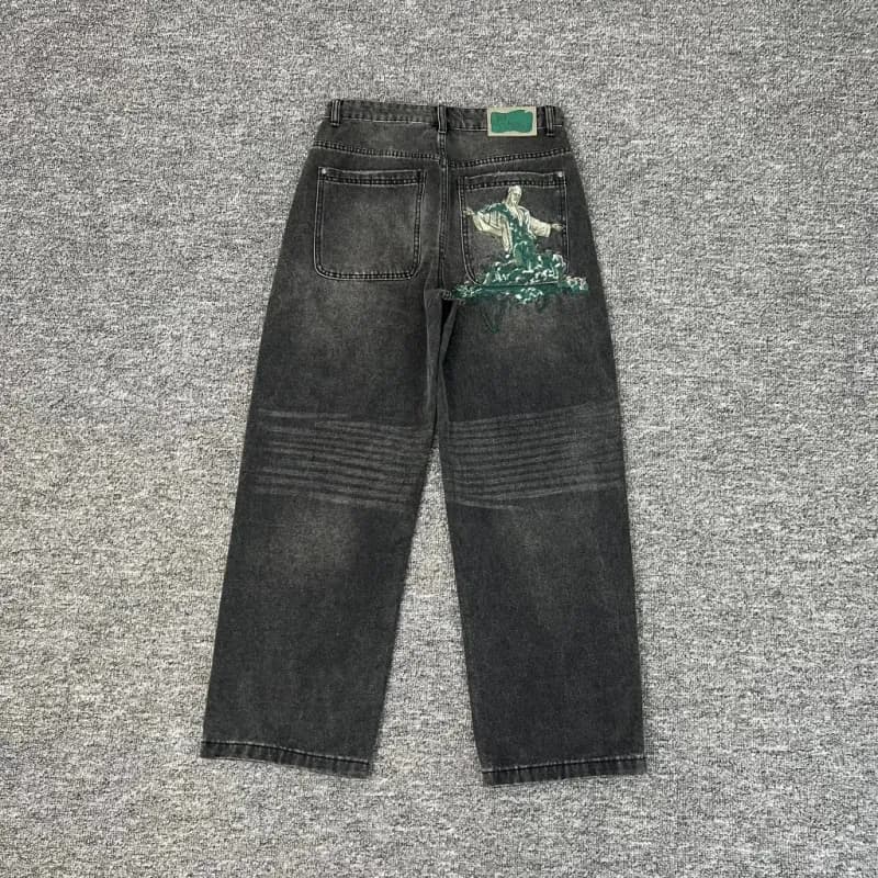 Denim Tears Wide-Leg Jeans Christ the Redeemer Patch