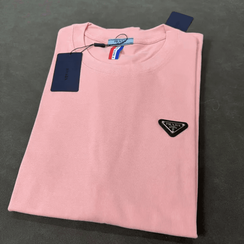 Prada Logo T-Shirt Triangle Logo — Prada-粉色