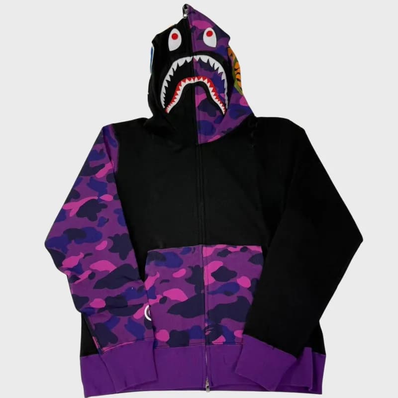 BAPE Shark Hoodie Purple Camo