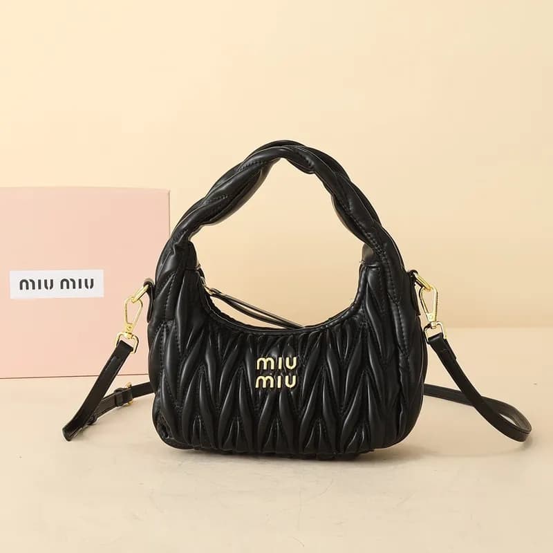 Miu Miu Matelassé Hobo Bag Quilted Leather