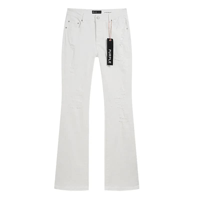 Flared Jeans Distressed White