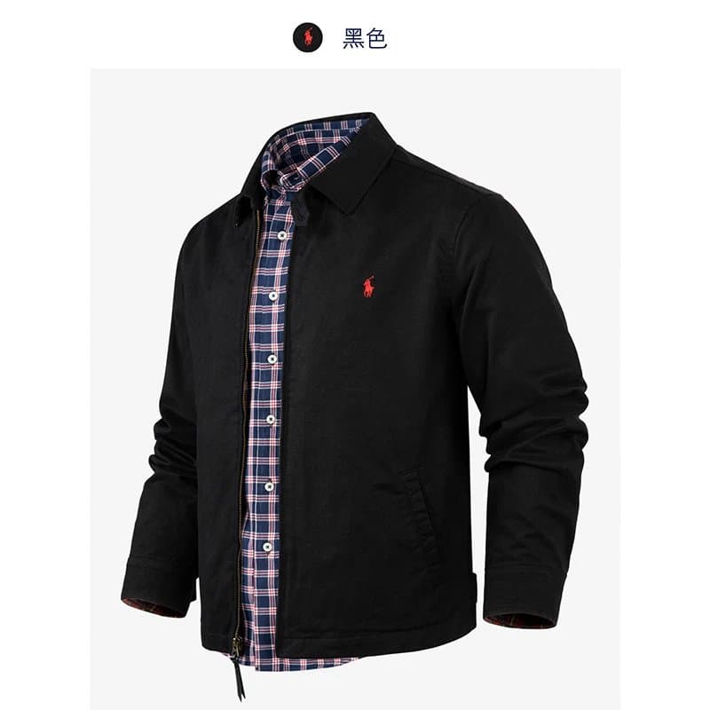 Polo Ralph Lauren Chore Jacket Navy with Plaid Lining — 黑色 夹克