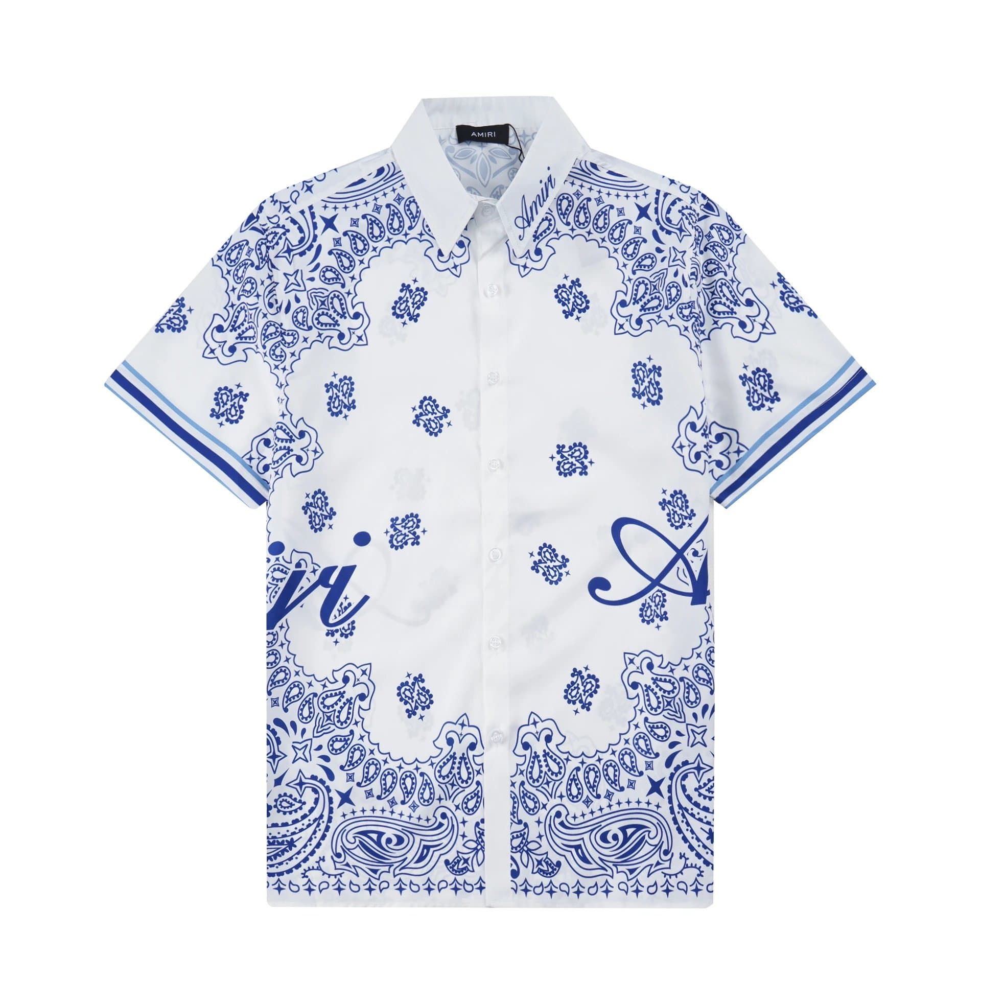 Amiri Paisley Print Shirt Blue Paisley