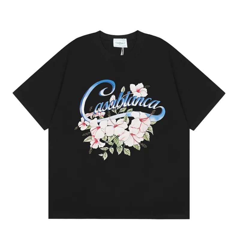 Casablanca Graphic Tee Hibiscus Print