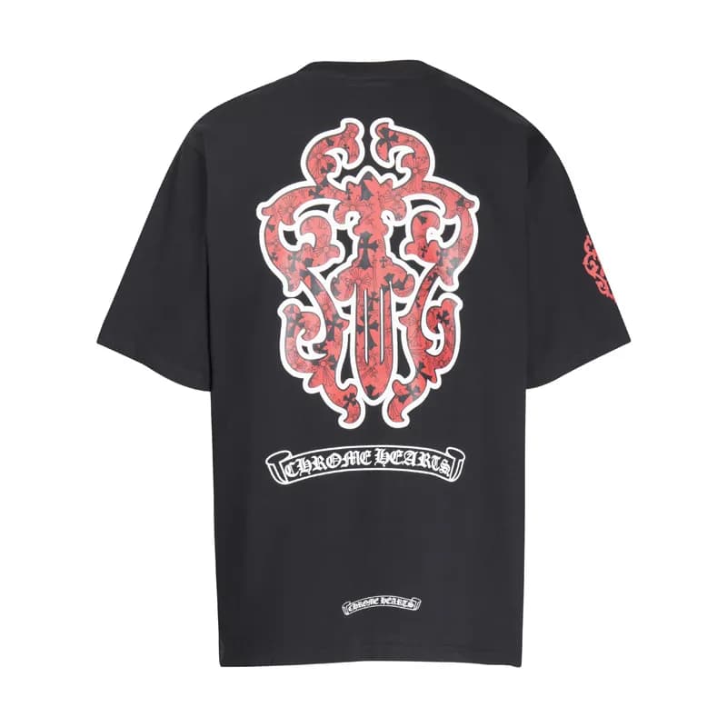 Chrome Hearts Graphic Tee Ornate Cross Print
