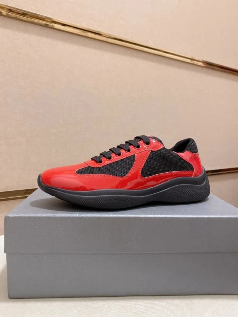 Prada Clever Sneaker Glossy Patent and Mesh