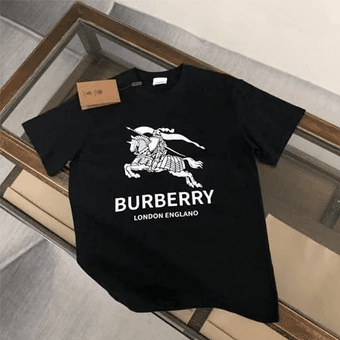 Prada Logo T-Shirt Triangle Logo — Burberry-黑色