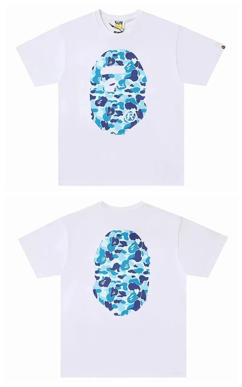 BAPE Ape Head Tee Blue Camo