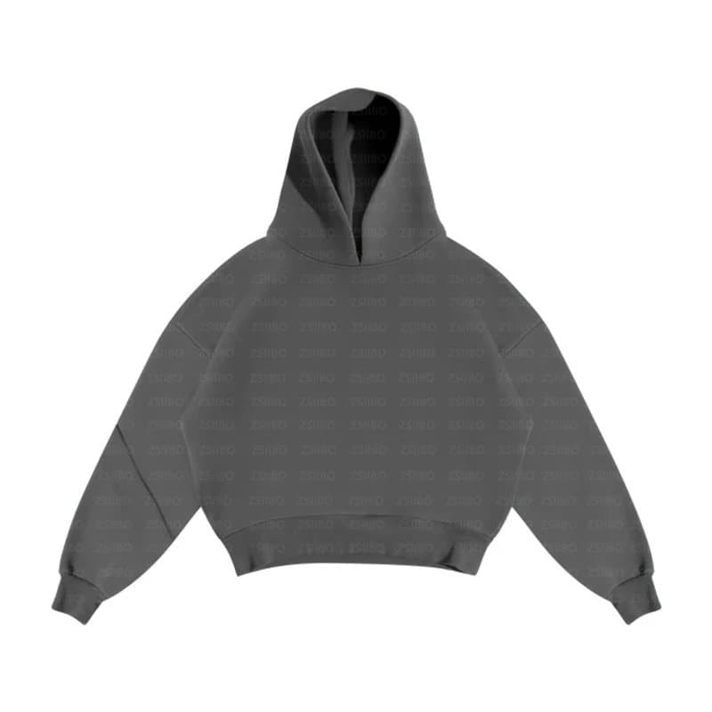 Fear of God Essentials Croptop Hoodie Olive — 深灰色上衣