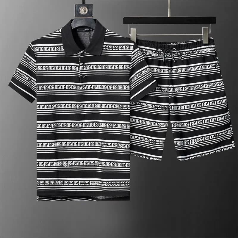 Louis Vuitton Polo and Shorts Set Monogram Jacquard — 6618套装黑色