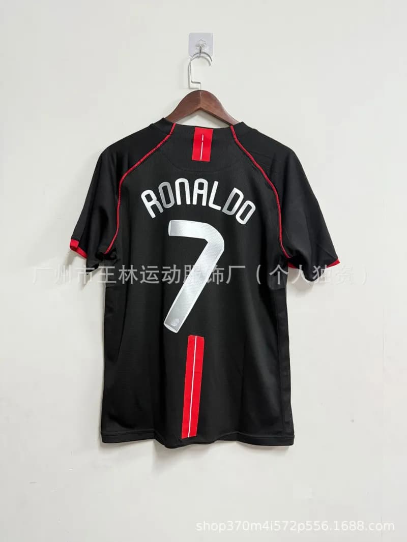 Nike Ronaldo #7 Jersey Black with Red Trim