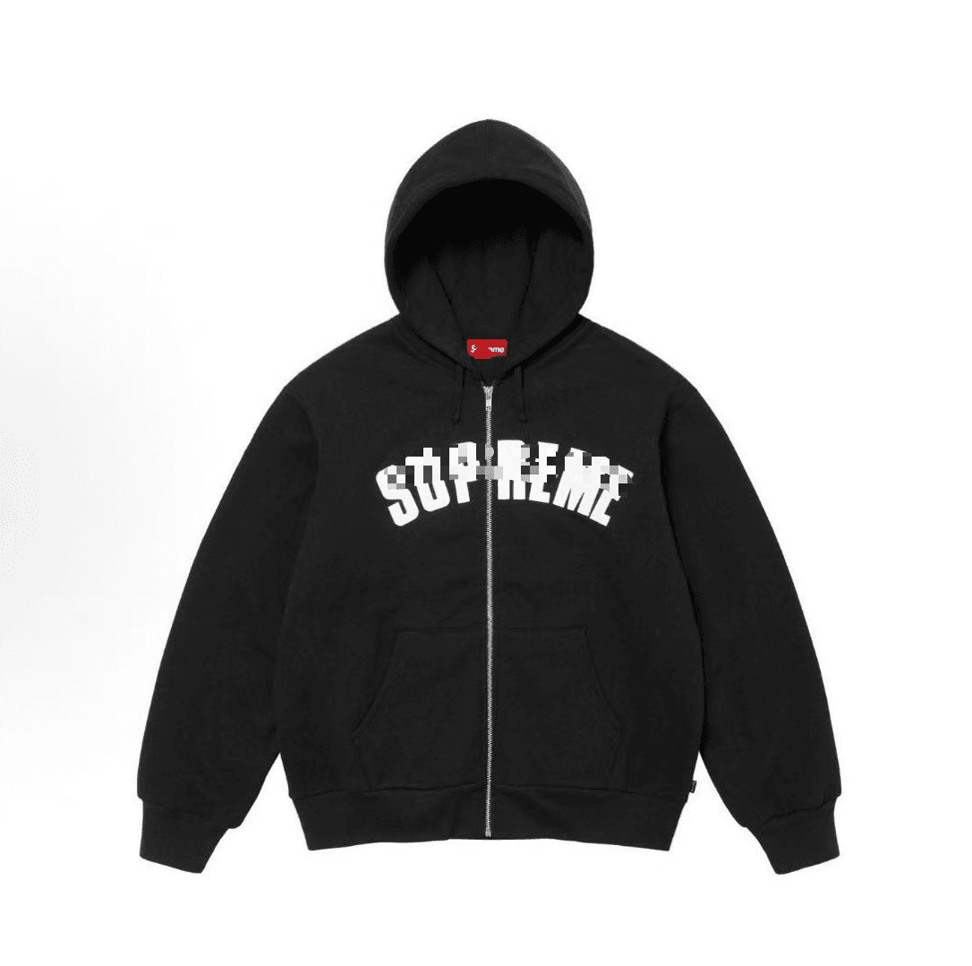 Supreme Zip-Up Hooded Sweatshirt Arch Logo