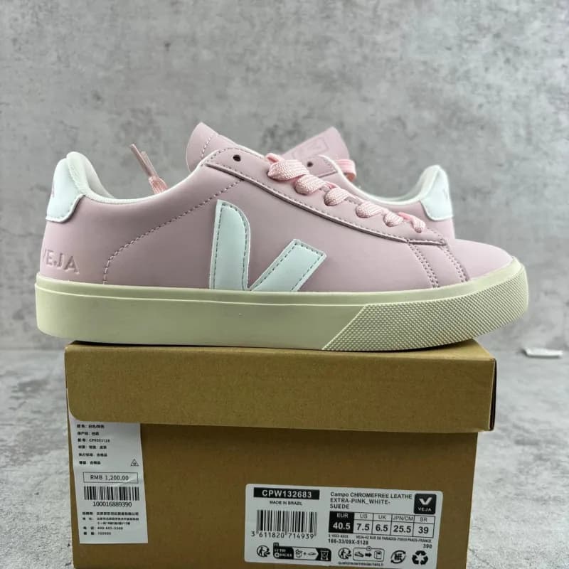 Veja Campo Extra Pink White Suede