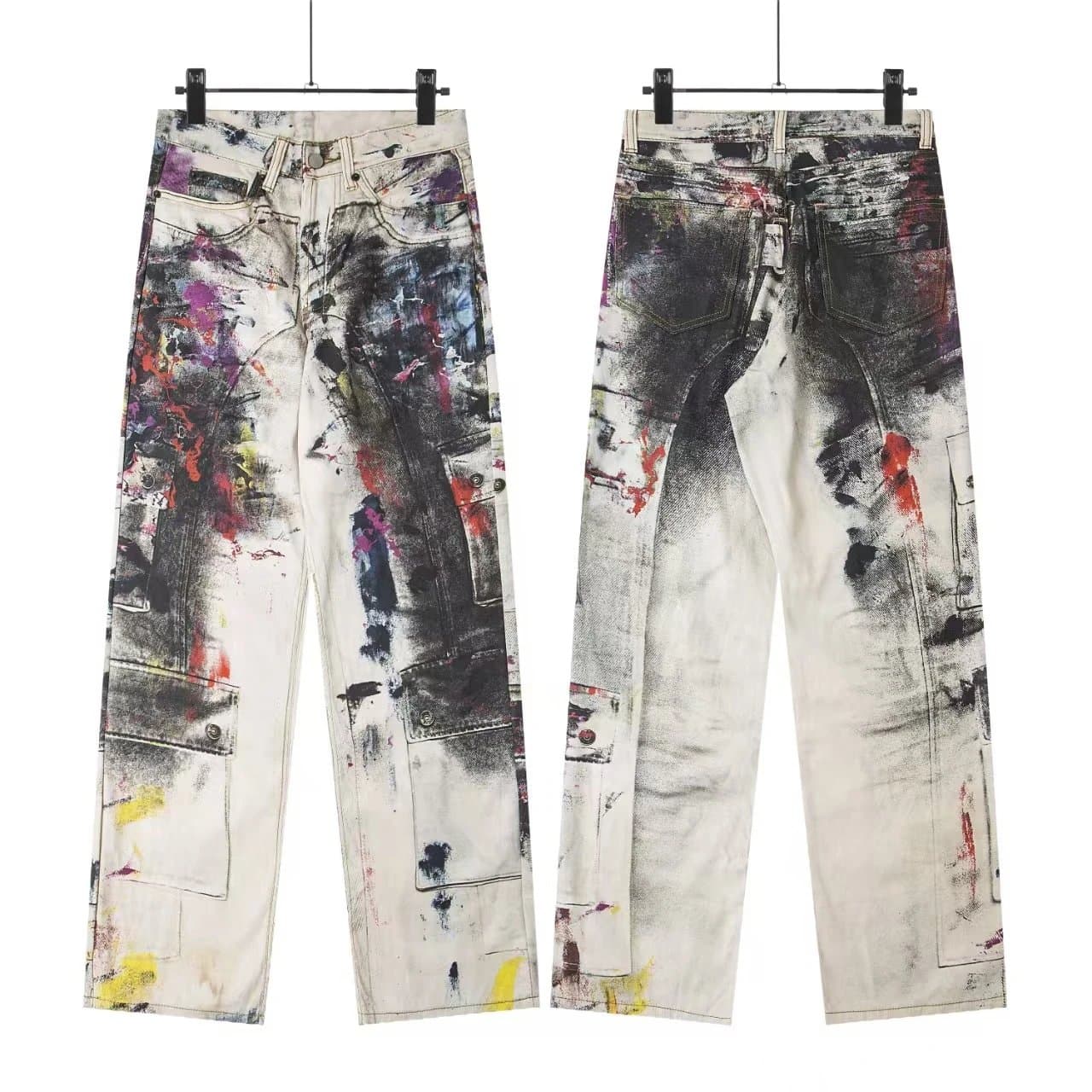 Denim Tears Paint Splatter Jeans Artistic Abstract Print