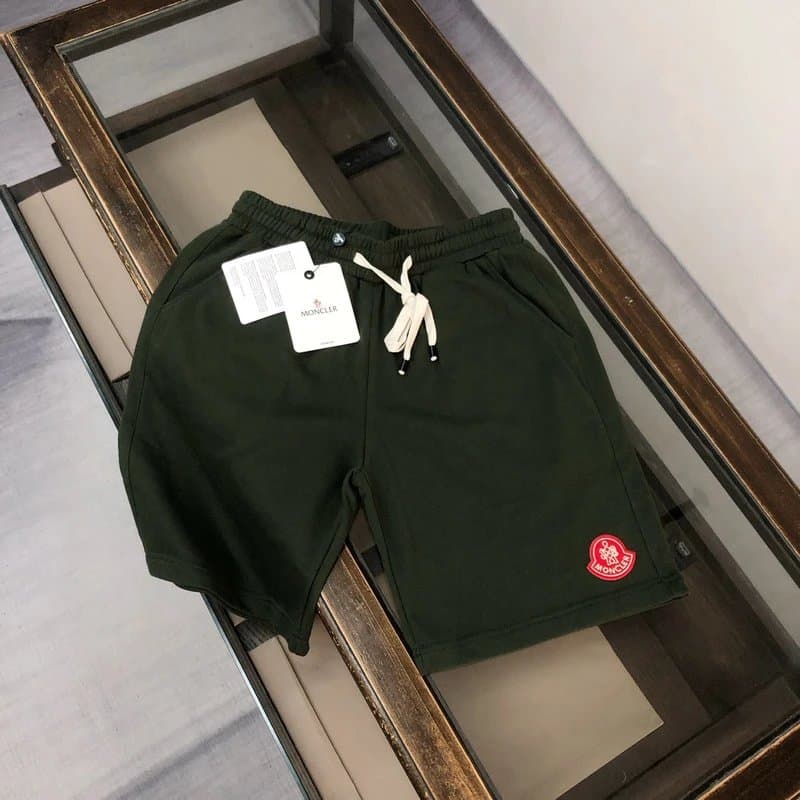 Moncler Logo Patch Shorts Olive Green