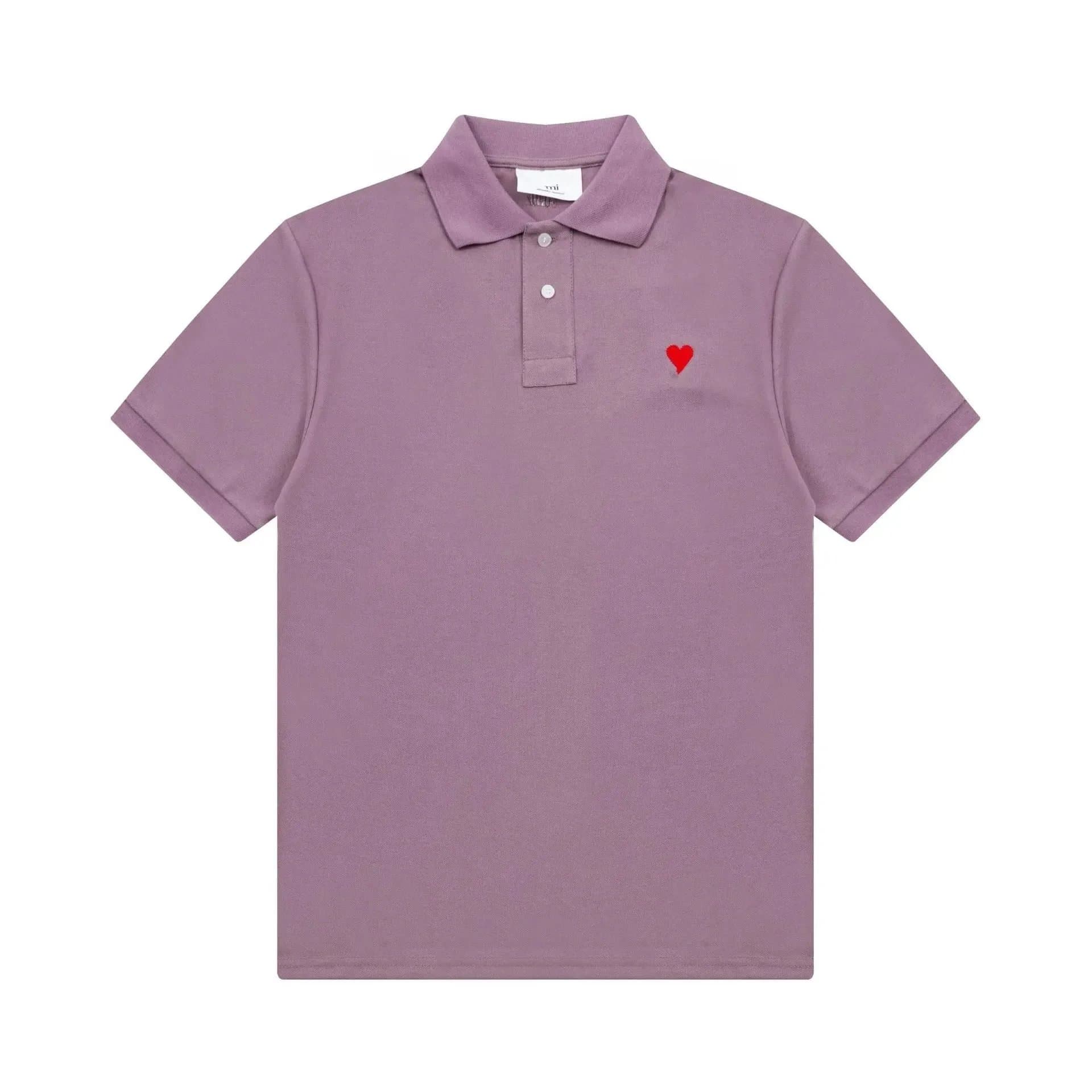 Alexander McQueen Logo T-Shirt Mini Logo — 紫粉【116小爱心翻领款】