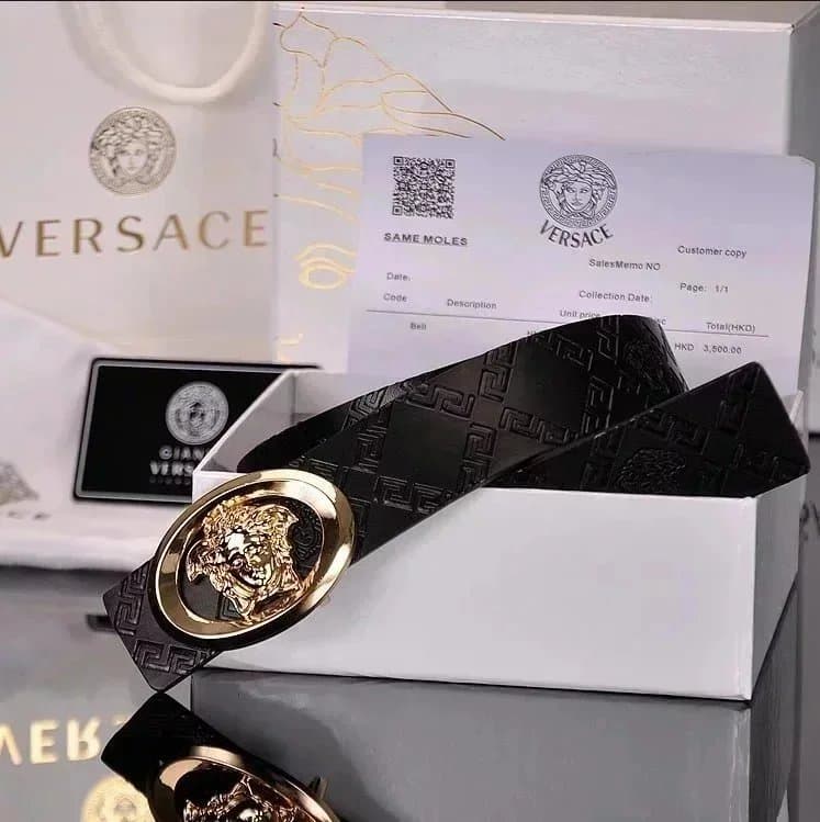 Versace Medusa Belt Greca Pattern — 38