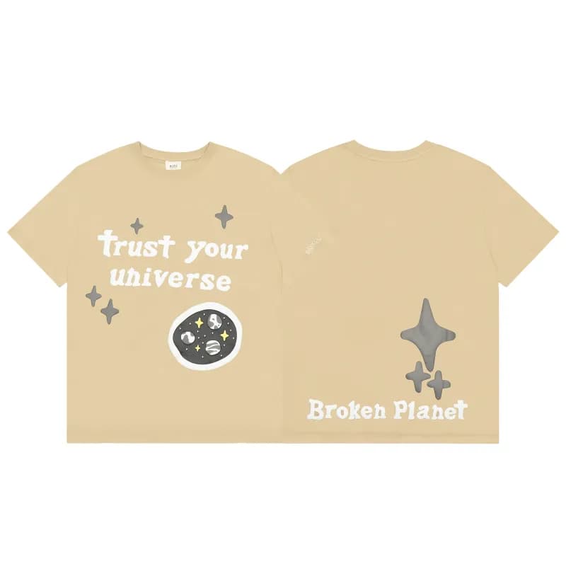 Broken Planet Space Trails Tee Visit the Hills Graphic — 2414杏色