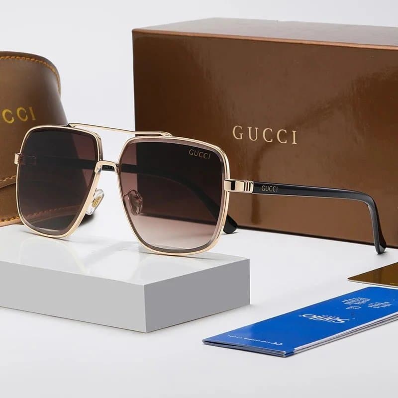 Gucci Square Aviator Sunglasses Gradient Lens — 05
