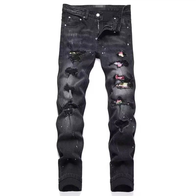 Levi's Distressed Slim Fit Jeans Paint-Splatter Ripped