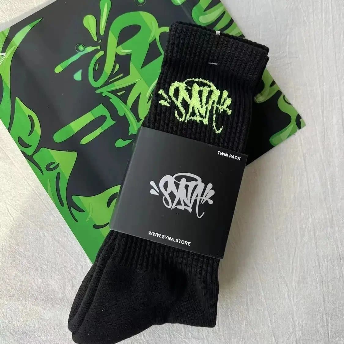 Sp5der Socks Graffiti Logo — One Size（均码） · DD101076001（2 pairs with bags）