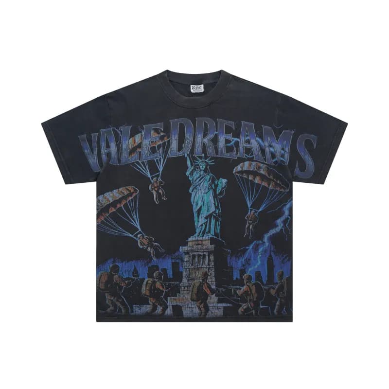 Vale Forever Valley Shorts Distressed Logo Print — V537-黑色
