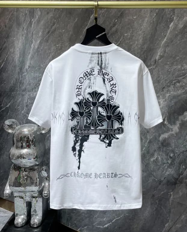 Chrome Hearts Cross Logo Tee Five Crosses — 8716 white