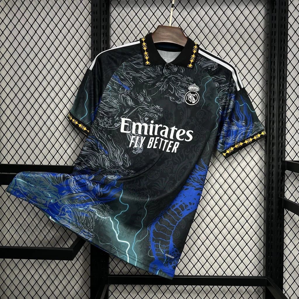 Nike Manchester City Away Jersey Checkered Pattern — 2425 Real Madrid Lightning Dragon POLO i