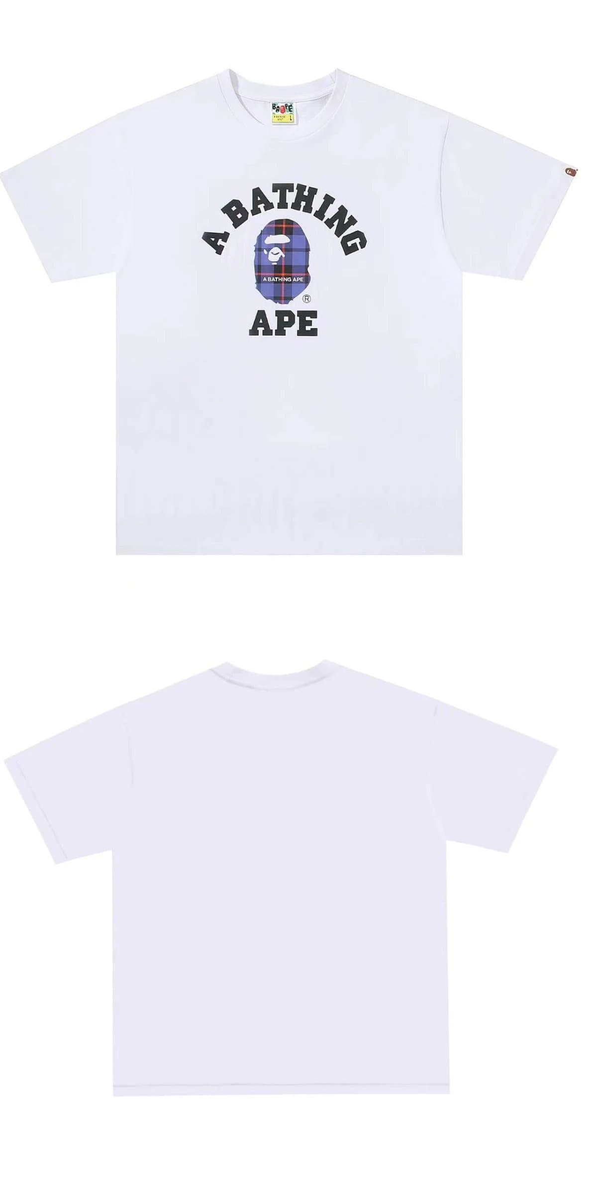 BAPE Ape Head Tee Brown Ape Head — 白蓝格子