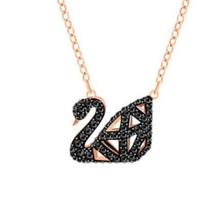 Swarovski Swan Pendant Crystal Gradient — 双面镂空天鹅项链