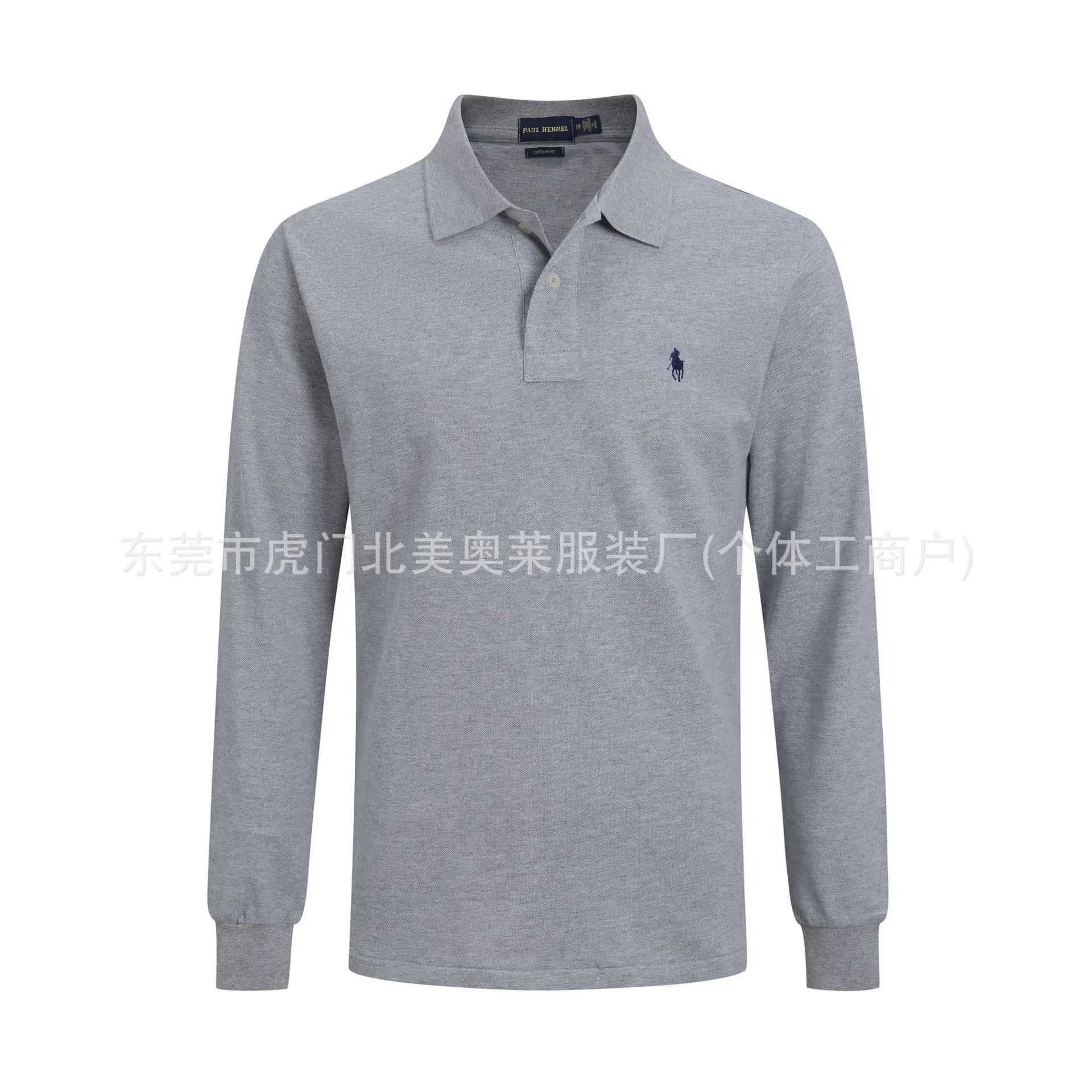 Polo Ralph Lauren Long Sleeve Polo Classic Fit — 灰色