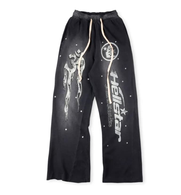 Hellstar Graphic Sweatpants Om Symbol & Star Print