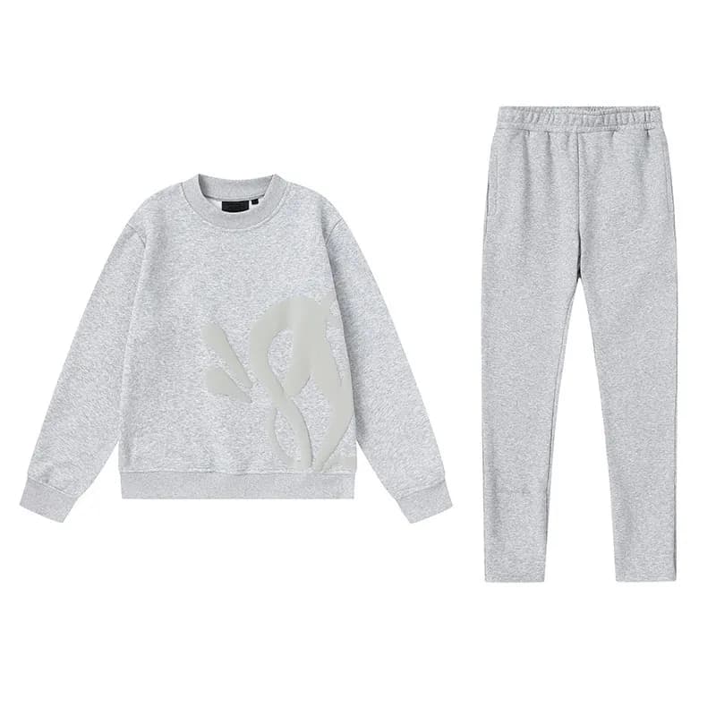 Fear of God Essentials Crewneck Sweatshirt & Joggers Set Heather Grey with Logo Print