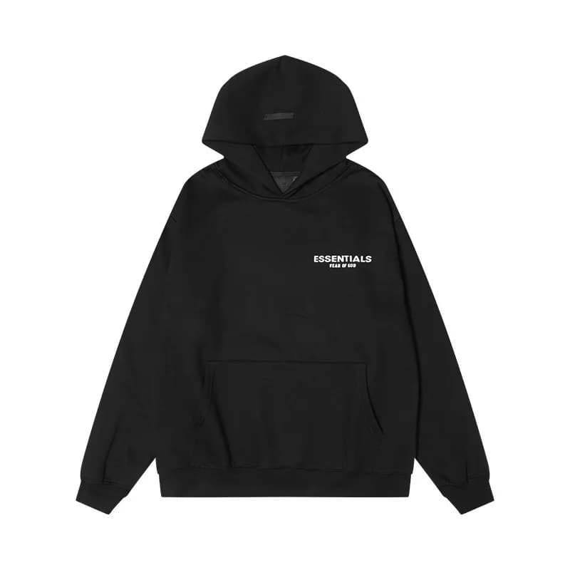 Fear of God Essentials Hoodie Arch Logo — 859 front and back silicone letter black
