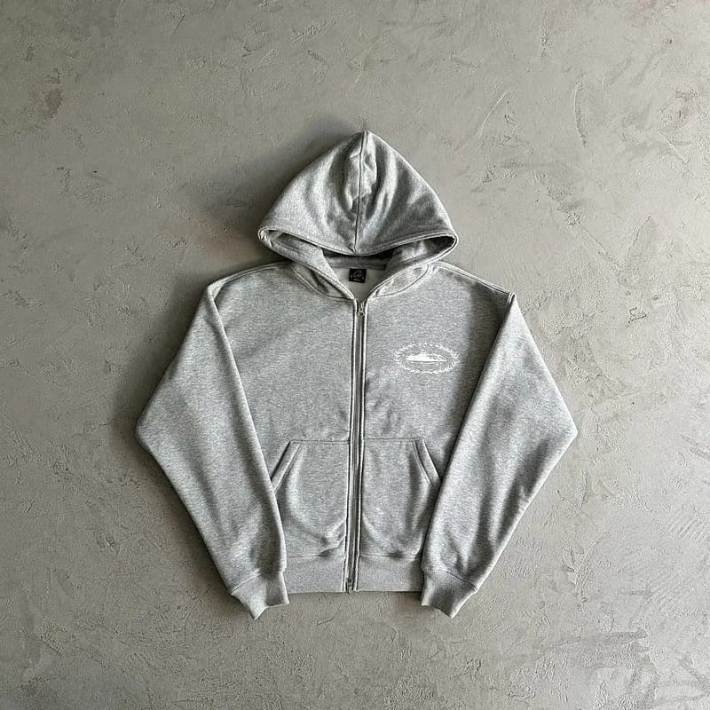Fear of God Essentials Zip-Up Hoodie Heather Grey