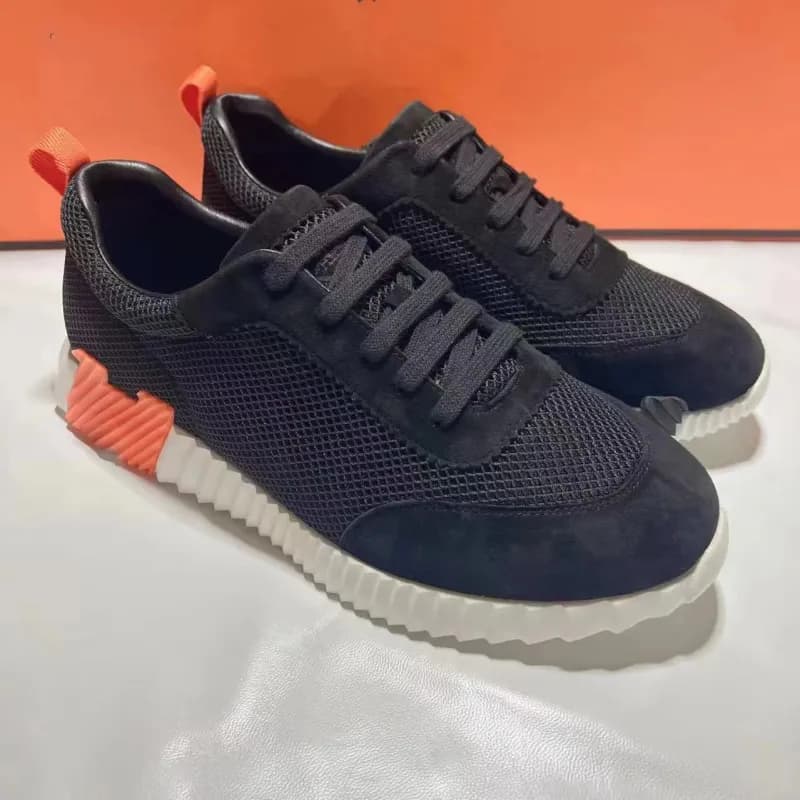 Hermès Oran Sneaker Black Mesh Suede