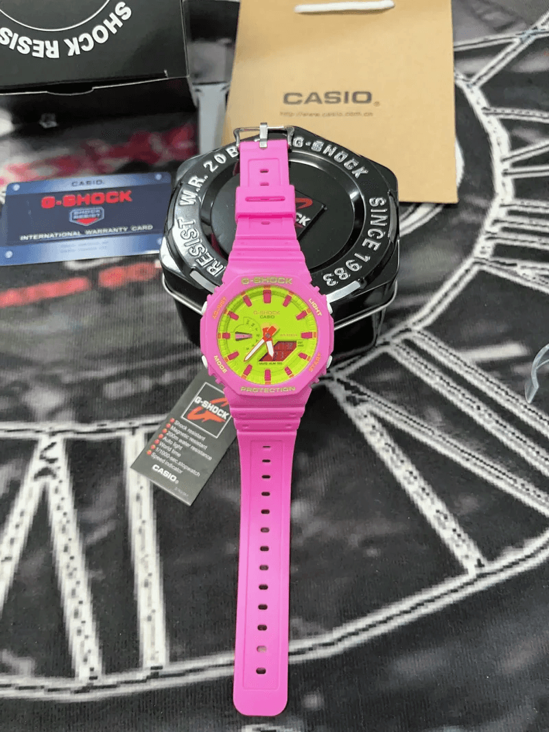 Casio G-Shock Neon Pink and Lime Dial