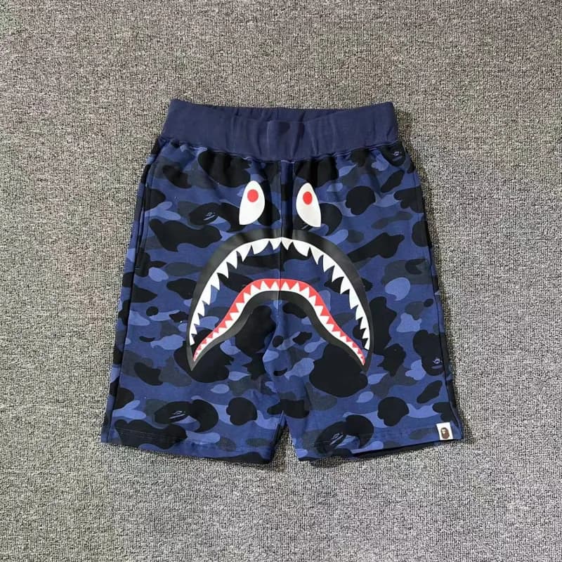BAPE Shark Camo Shorts Blue Camo Shark Face