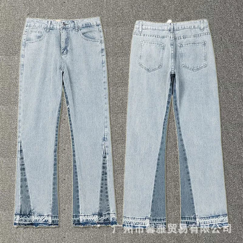Levi's 501 Flare Jeans Gucci GG Patch Distressed — 4089 浅蓝色