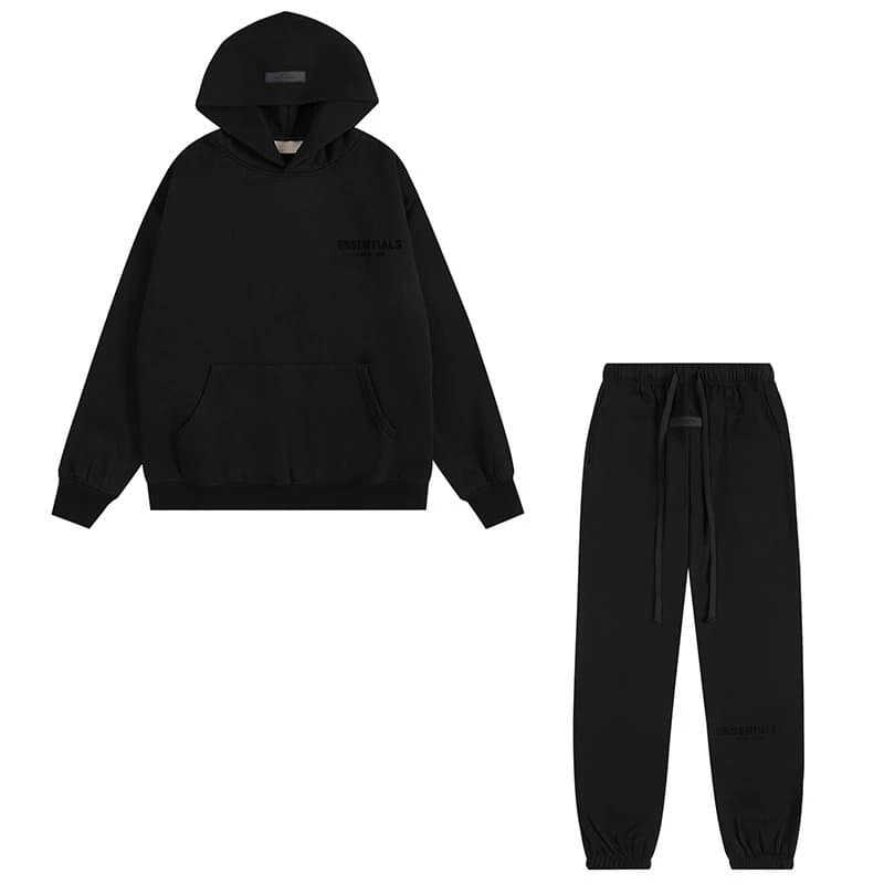Fear of God Essentials Essentials Hoodie Box Logo — 套装/黑色