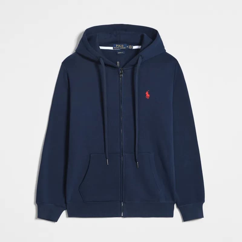 Polo Ralph Lauren Full-Zip Hoodie Classic Fit — Zipper navy red label