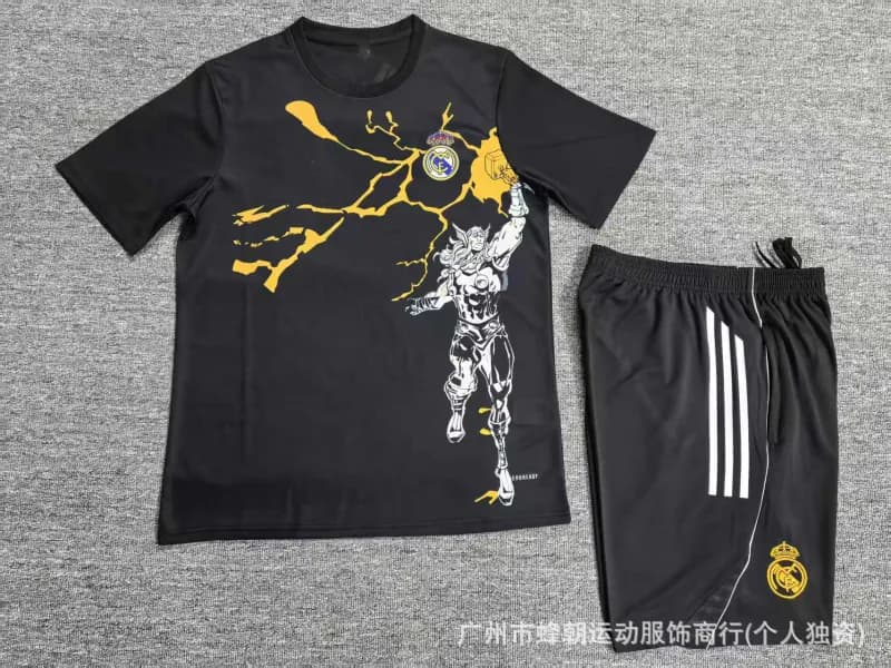 Adidas Training Set Qatar Airways — 2526短袖皇马黑色【漫威联名款】