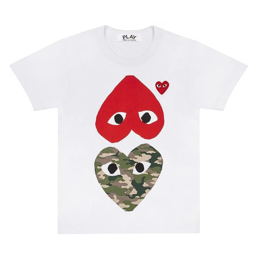 Comme des Garçons × BAPE Heart Tee Camo Heart — CJ26-白色