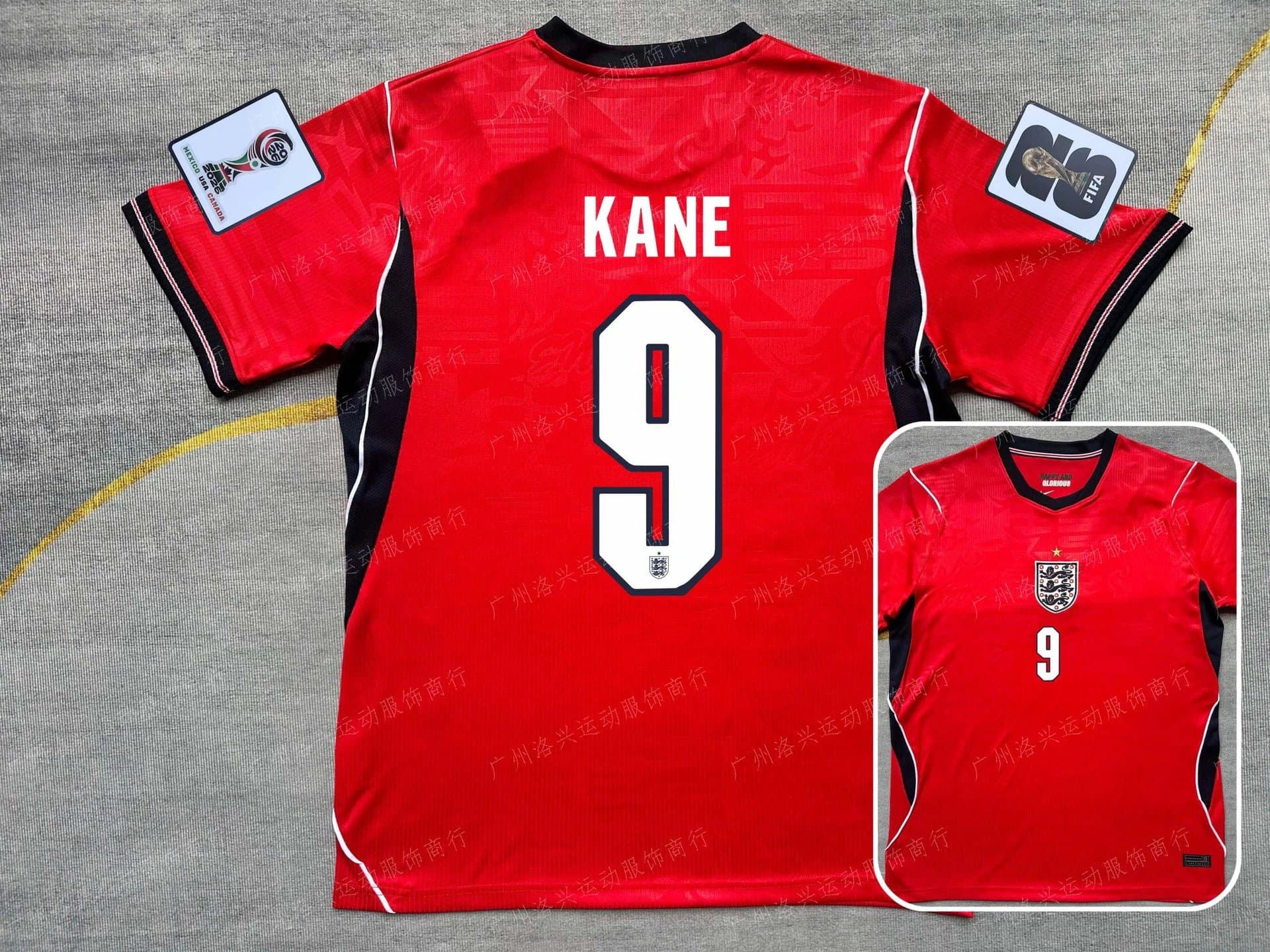 Adidas National Team Jersey Authentic Match — 2026英格兰客场KANE #9+世界杯章