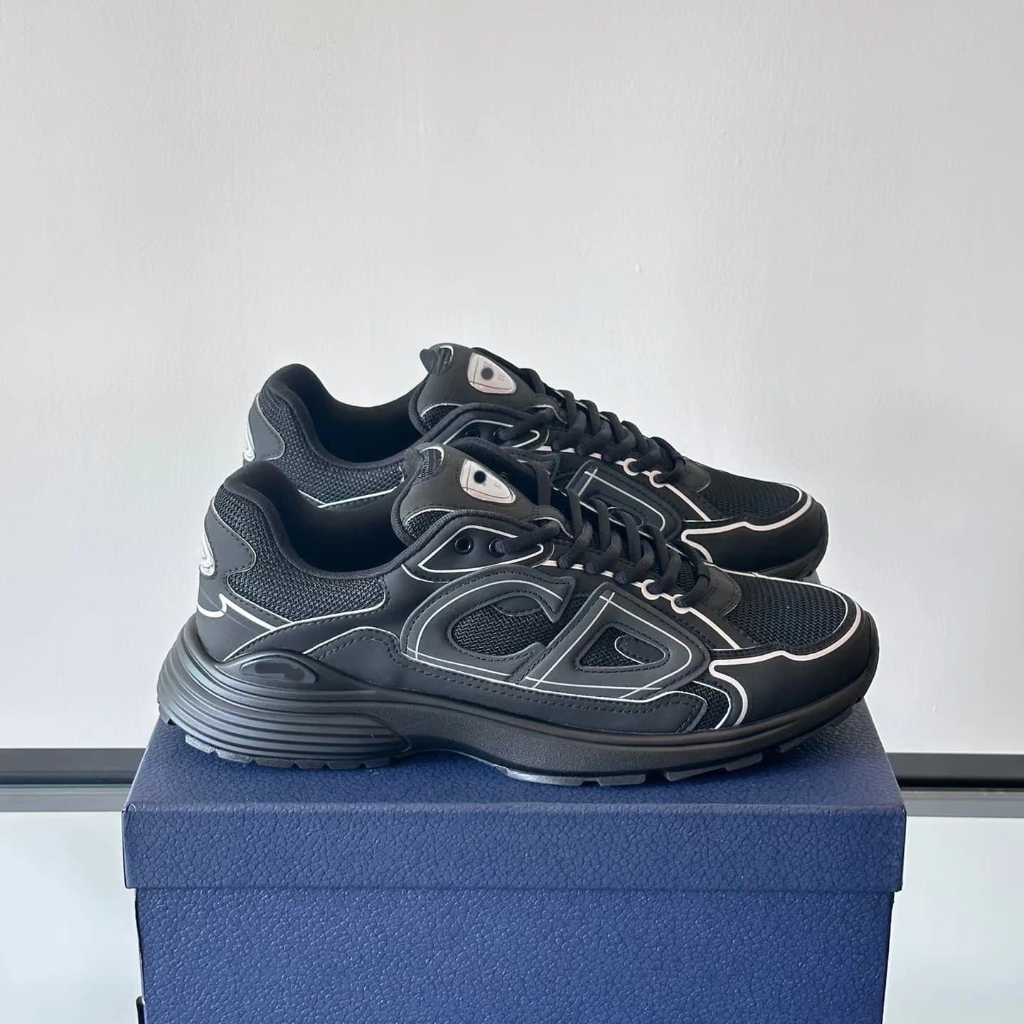 Balenciaga Triple S Black with White Stitching