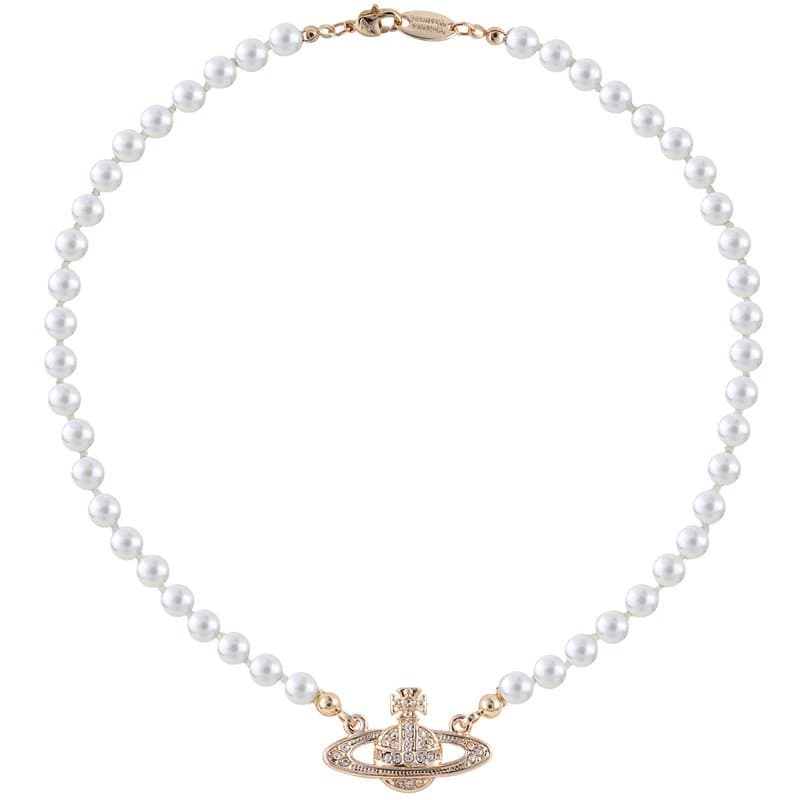 Vivienne Westwood Pearl Orb Necklace Crystal-Embellished